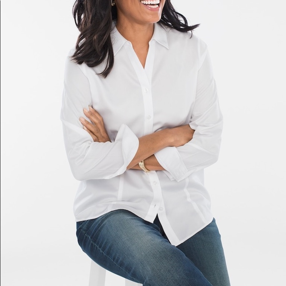 White Wrinkle Resistant Button Down
